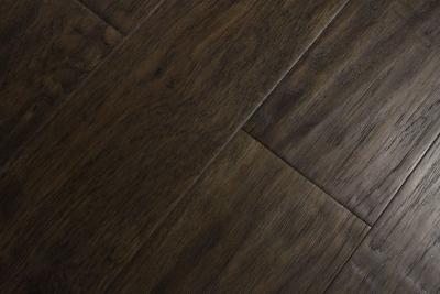 China Hickory engineered hardwood flooring with handscraped & brushed texture for sale