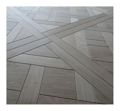 China Smooth Unfinished Versailles Euro Oak Panel Engineered wood Flooring, 800x800x20/6MM ABC grade en venta