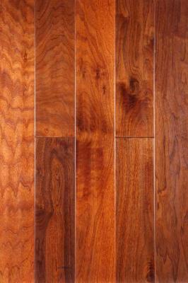 China Rotary American walnut engineered hardwood flooring with handscraped finishing for sale