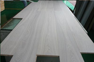 China premium White Ash engineered wood flooring with smooth and white oiled finishing for sale