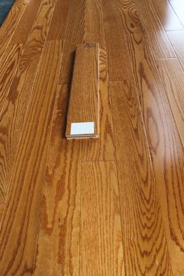 China Red oak solid hardwood flooring, smooth surface with color butter rum for sale