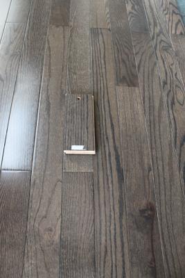 China Real Solid Red Oak Hardwood Flooring, City Gray Color, AB Grade for sale