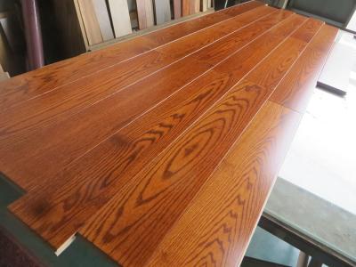 China American Red Oak Solid Wood Flooring, smooth surface with red stained for sale