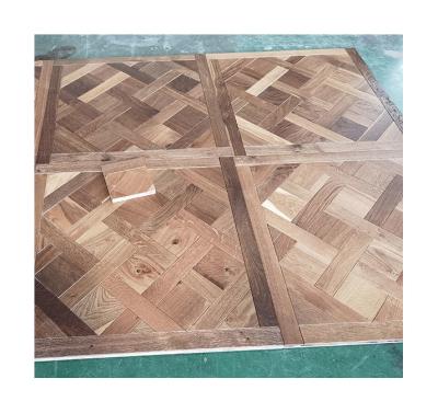 China Smoked & Stained Versailles Oak Parquet Engineered Flooring,  Character Grade for sale
