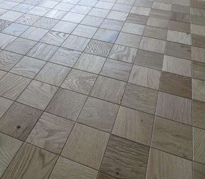China Mosaic Oak Engineered Parquet Flooring, Embossed,  Invisible Lacquer for sale