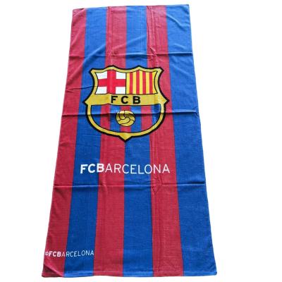 China Manufacturer supply football Team Printed Bath Towel Quick-drying Printed Fans Bath Towel Shawl Beach Towel for sale