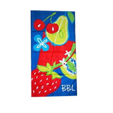 China Amazon hot sale small MOQ fruit design digital active printing high quality cotton wholesale printed beach towel for sale
