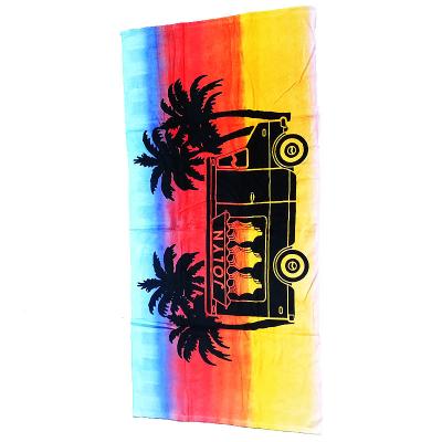 China Large Beach Towel Reactive Printing 100% Organic Cotton Velour Terry Summer Bath Beach Towels for sale