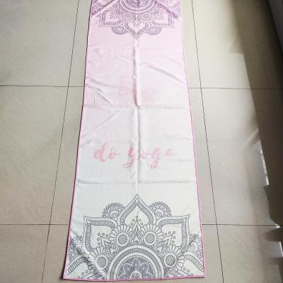 China Custom High Quality Private Printed Logo Microfiber Ant Cloth Yoga Mat Towel beach towel with pocket for sale