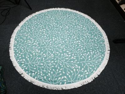 China 100% cotton round velour printed beach towel with tassel for sale