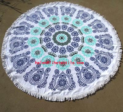 China customer design round beach towel , dia 150cm , with tassel ,Sandless Cotton Circle Beach Towel for sale