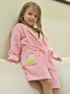 China 100% cotton children bath robe, pink , yellow , blue , white for sale