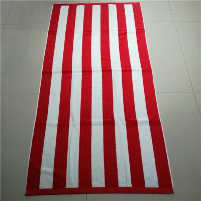 China Amazon hot sale custom yarn-dyed jacquard woven beach towel for sale