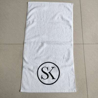 China wholesale best selling luxury beach towels bath 100% cotton custom designer embroidered white beach towel for sale