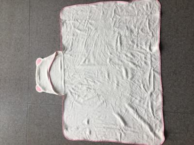 China Wholesale organic bamboo hooted baby bath towel large  white embroidery kids cartoon bath towel with hood for sale