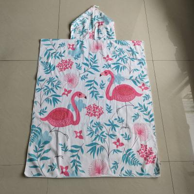 China Customized wholesale digital print beach dry changing robes custom logo printing surf hooded poncho towel with pocket for sale