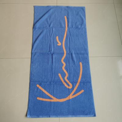 China High quality Custom Logo Jacquard towel designs 100% cotton beach towels for sale
