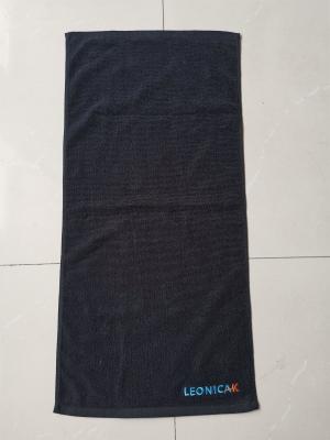 China OEM available Eco-friendly black color personalized embroidery logo or packaging design cotton sports towel for sale