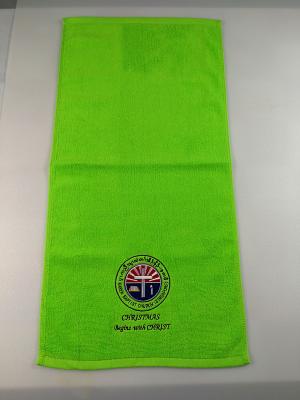 China 100% Cotton Green Personalized Custom Embroidery Gym Towel with Logo for sale