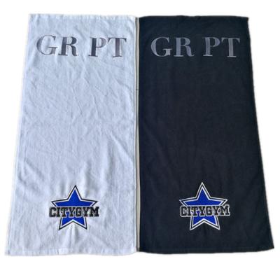 China Wholesale 100% cotton face towel black and white custom hand towels with embroidery logo for sale