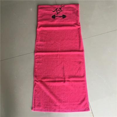 China 100%cotton fitness sport gym towel with hood zipper pocket logo embroidery for sale