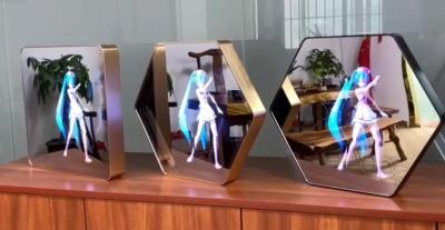 China Holographic 3D Mirror Display Hologram Kiosk For Advertising LED Light for sale