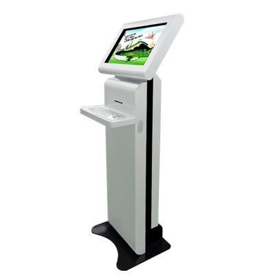 China Query Ticket Printer Interactive Digital Signage Kiosk Touch Screen With Metal Keyboard for sale