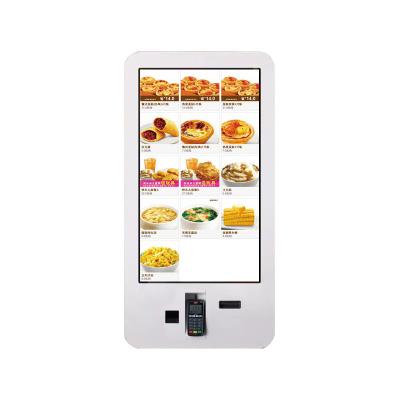China Fast Food Ordering Self Service Digital Signage Wall Mount With Printer Camera for sale