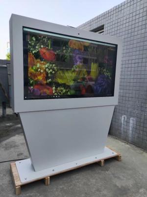 China Outdoor Floor Stand Digital Menu Tv Enclosure Monitor 65inch 55inch 43inch Landscape Screen Kiosk for sale