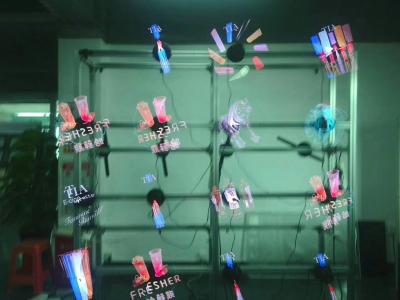 China El APP controla 3D la fan olográfica del holograma de la exhibición los 65cm para hacer publicidad de la promoción en venta