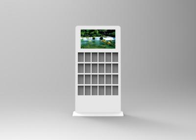 Chine AC240V plancher blanc de couleur de 32 pouces tenant le kiosque numérique de signage d'affichage à cristaux liquides avec le support de brochure à vendre