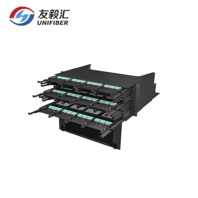 Chine tableau de connexions modulaire à haute densité du noyau 4U 576 MPO dans les cassettes 8/12/24F de LC à vendre