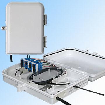 China SC Adapter Fiber Optic Termination Box Plastic Material With Two Main Cable Ports for sale