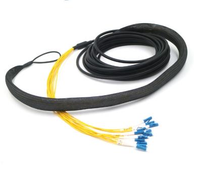 China Outdoor Pre Terminated Multi Fiber Cables 12 Core LC/UPC To LC/UPC With Pulling Eyes for sale