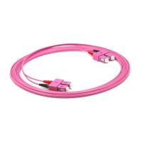 China OM4 Multimode SC-SC Duplex Fiber Patch Cable 2.0mm PVC/OFNR 10m 15m Low Insertion Loss for sale