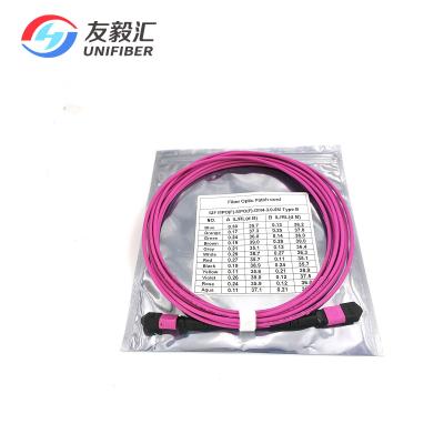 China Cable femenino del tronco de la polaridad B los 5M MPO de la fibra OM4 12 en venta