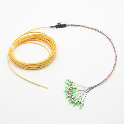 China 12F Ribbon Fanout Fiber Pigtails 1.5m For Fusion Splicing for sale