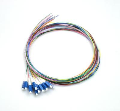 China Single Mode OS2 LC UPC Ribbon Fiber Pigtails G657A1 4/6/8/12 Strand for sale