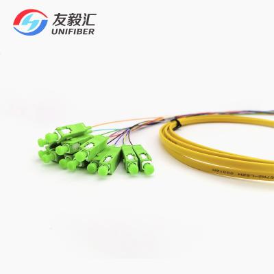 China Coletas del cable de descenso del SC APC de la coleta el 1.5m de la fibra óptica de la cinta de G657A2 LSZH 12C en venta