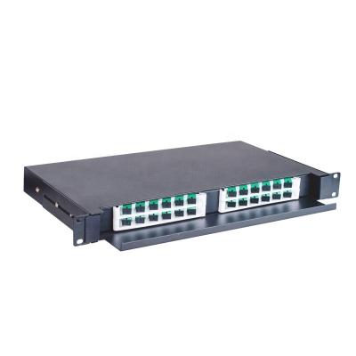 China OEM 19 Inch Rack Mount Chassis 1U Angled SC LC Fiber Optic Patch Panel for sale