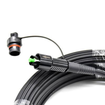 China SC APC de la coleta los 50m IP68 OSP Huawei del cable de descenso de G657A2 FTTH mini pre Connectorized en venta
