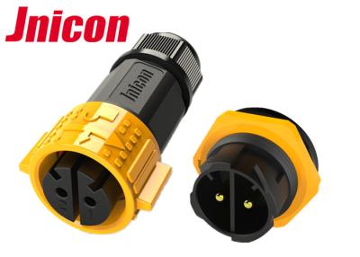 China Yellow Color IP67 2 Pin Connector Gold Plated Multi - Core Structures for sale