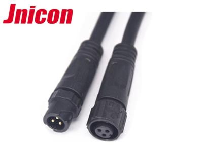 China Black Waterproof Data 3 Pin Circular Connector With 3 x 22AWG / 24 AWG Wire for sale