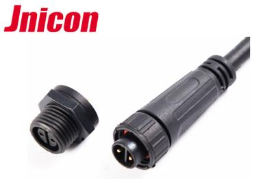 China 2 Conductor Waterproof Plug And Socket Cable Connector All Black Screw Connecting for sale