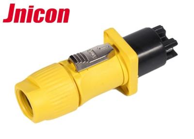 China IP44 / IP65 Waterproof Electrical Plug Connectors Yellow And Black Shell for sale