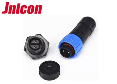 China Circular 2 Pole Waterproof Connector Push Lock Panel Mount With Dust Cap for sale