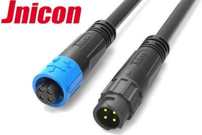China Conectores de la prenda impermeable LED de la bayoneta de Jnicon, 4 conectores de cable hembra-varón de la CA del Pin en venta