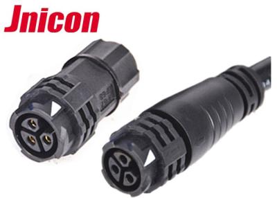 China Black 3 Pin Circular Connector Waterproof Assembly And Molded Cable 3 Pole Female Adapter for sale