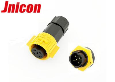 China 5 Pin Male Female Waterproof Power Plug With Socket Contacts Golden Plated for sale