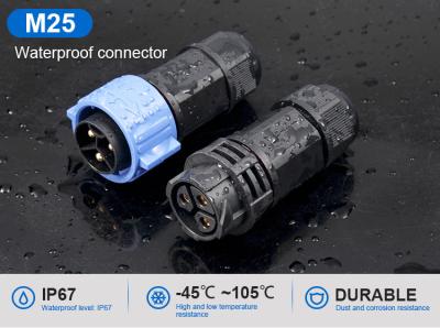 China M25 3 Pin IP67 Waterproof Plug Connectors Male To Female Field Assembly Type for sale
